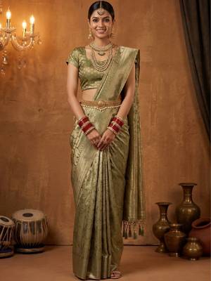 Paisley zari art silk designer kanjeevaram saree 1