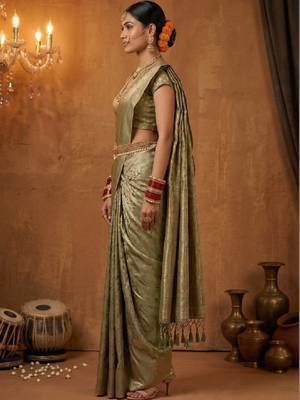Paisley zari art silk designer kanjeevaram saree 2