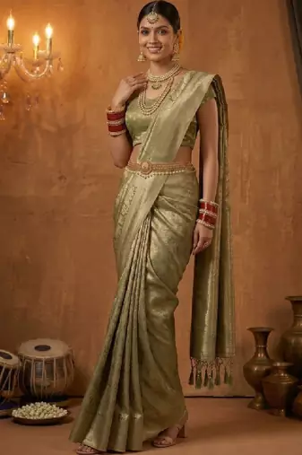 Paisley zari art silk designer kanjeevaram saree