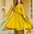Mustard yellow viscose chanderi embroidered suit set
