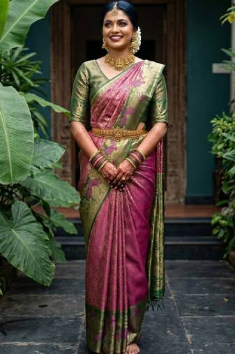 Woven design zari art silk designer kanjeevaram saree