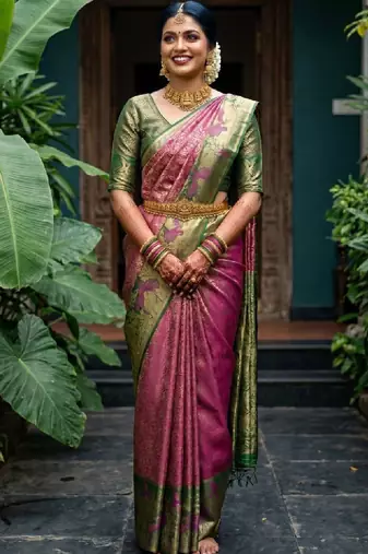 Woven design zari art silk designer kanjeevaram saree