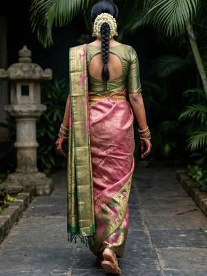 Woven design zari art silk designer kanjeevaram saree 2