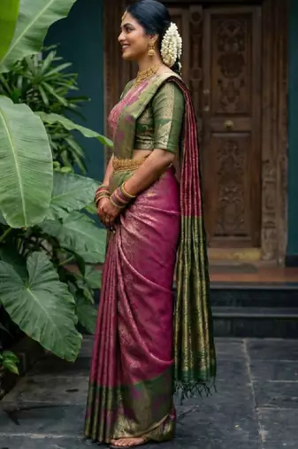 Woven design zari art silk designer kanjeevaram saree
