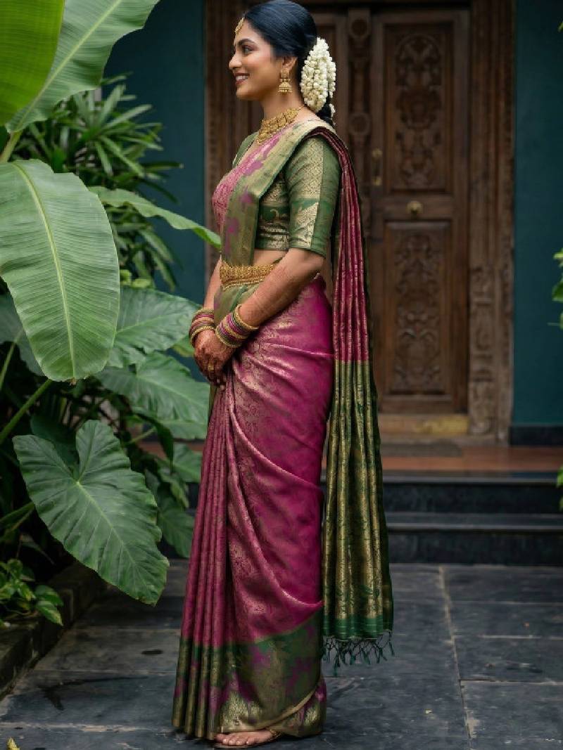 Woven design zari art silk designer kanjeevaram saree