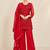 Red georgette embroidered kurta palazzo dupatta set