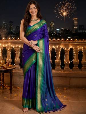 Embroidered pure cotton designer kanjeevaram saree 1