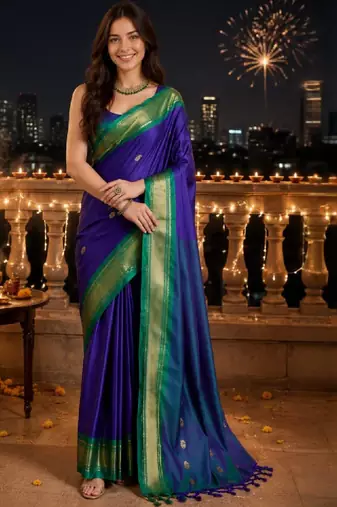 Embroidered pure cotton designer kanjeevaram saree
