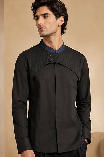 Black malai cotton shirt
