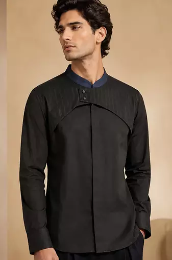 Black malai cotton shirt