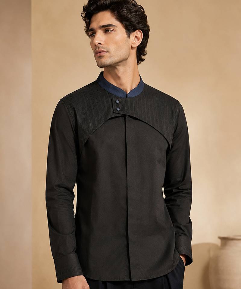 Black malai cotton shirt