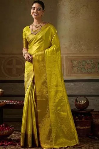 Woven design zari silk blend designer kanjeevaram saree