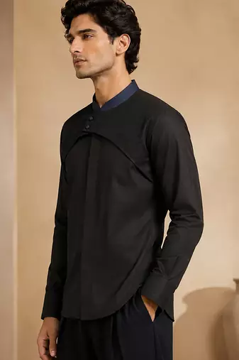 Black malai cotton shirt