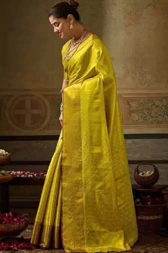 Woven design zari silk blend designer kanjeevaram saree