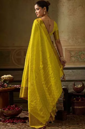 Woven design zari silk blend designer kanjeevaram saree
