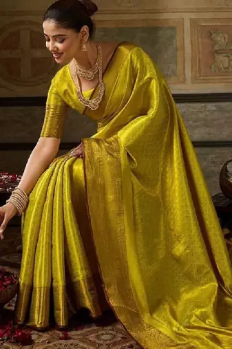 Woven design zari silk blend designer kanjeevaram saree
