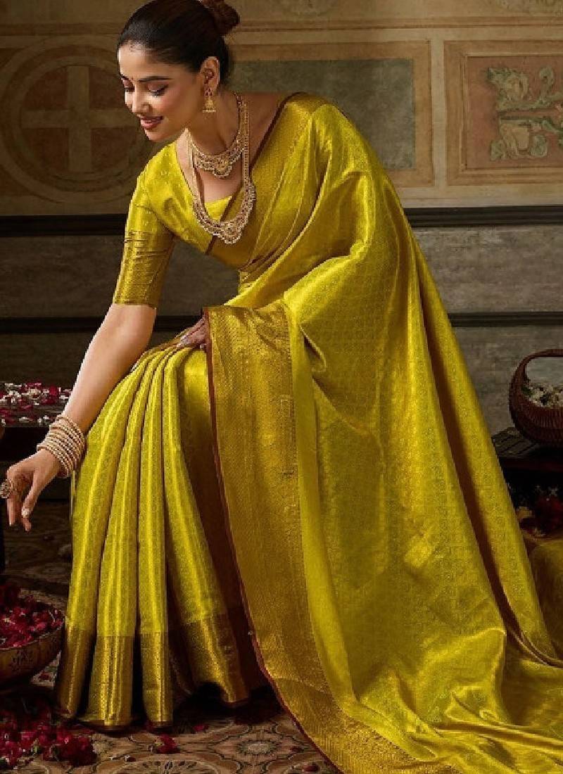 Woven design zari silk blend designer kanjeevaram saree