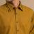 Mustard and blue muslin cotton printed shirt