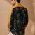 Mustard and blue muslin cotton printed shirt