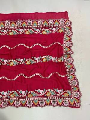 Embellished embroidered art silk kanjeevaram saree 2