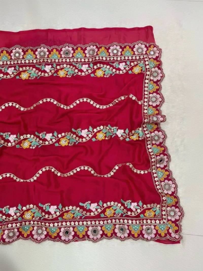 Embellished embroidered art silk kanjeevaram saree