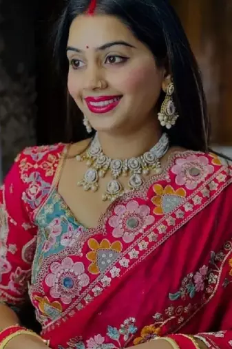 Embellished embroidered art silk kanjeevaram saree