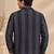 Black and blue linen bomber jacket