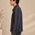 Black and blue linen bomber jacket
