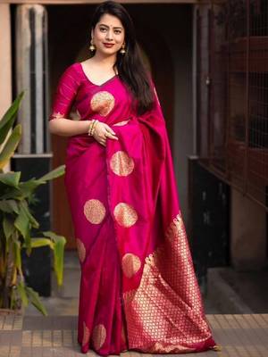Woven design zari art silk designer kanjeevaram saree 1