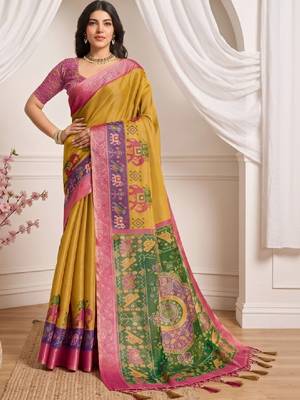 Kalamkari aari work silk blend designer kanjeevaram saree 4