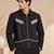 Black and grey malai cotton bomber jacket
