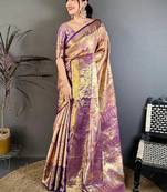 Paisley zari silk blend designer kanjeevaram saree