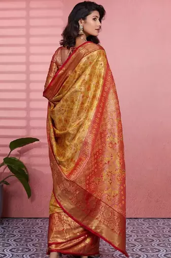 Woven design zari silk blend designer kanjeevaram saree