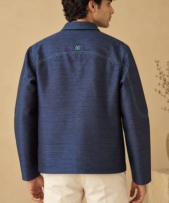 Indigo blue bemberg silk bomber jacket 2