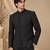 Black chanderi bemberg silk bandhgala