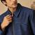 Indigo blue bemberg silk bomber jacket