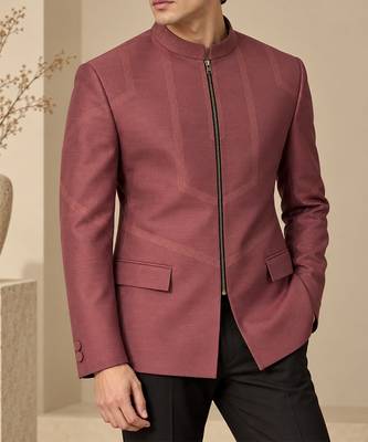 Rosewood brown cotton silk bandhgala 1