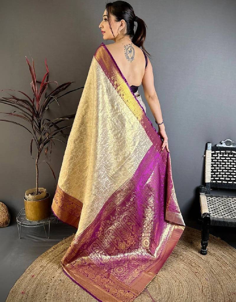 Woven design zari silk blend designer kanjeevaram saree