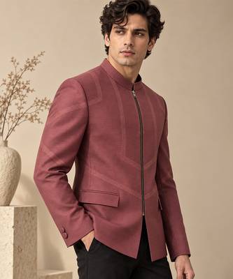 Rosewood brown cotton silk bandhgala 3