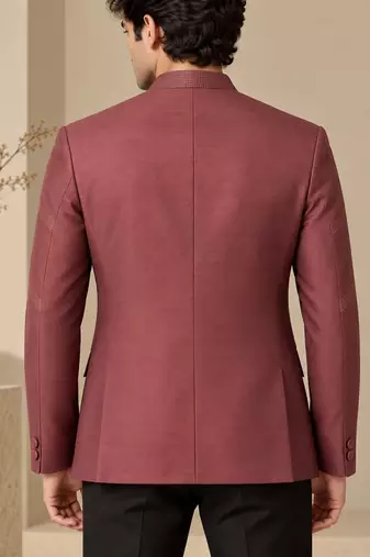 Rosewood brown cotton silk bandhgala