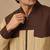 Chestnut brown and beige matka cotton bomber jacket
