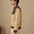 Chestnut brown and beige matka cotton bomber jacket
