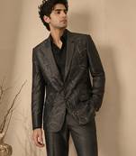 Black bemberg silk blazer