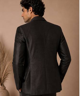 Black bemberg silk blazer 2
