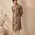 Beige printed chanderi kurta set