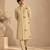 Beige cotton silk kurta set