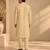 Beige cotton silk kurta set