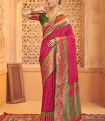 Woven design silk blend heavy work kanjeevaram saree