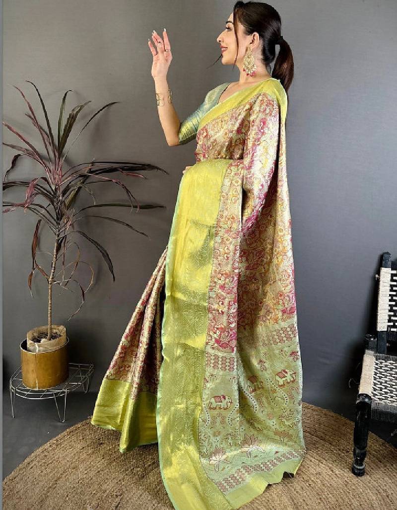 Woven design zari silk blend kanjeevaram saree
