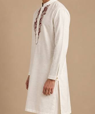 Ivory bemberg silk kurta set 2